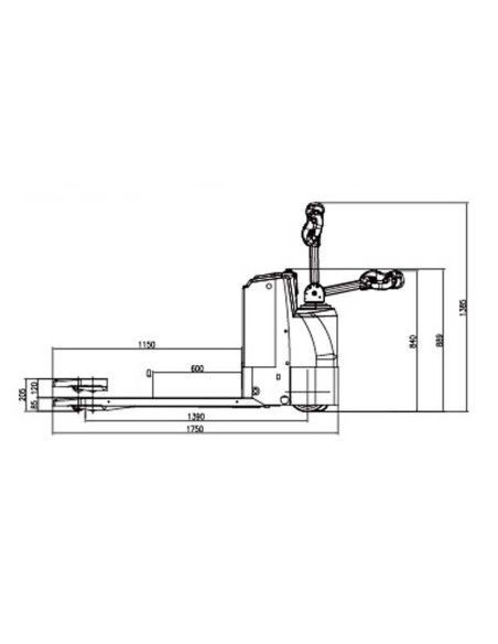 Transparent électrique 2000kg - Tymbres de batterie 24v / 210H