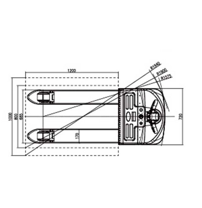 Elektrische transparente 2000kg - 24V / 210H Batterie Tymbia