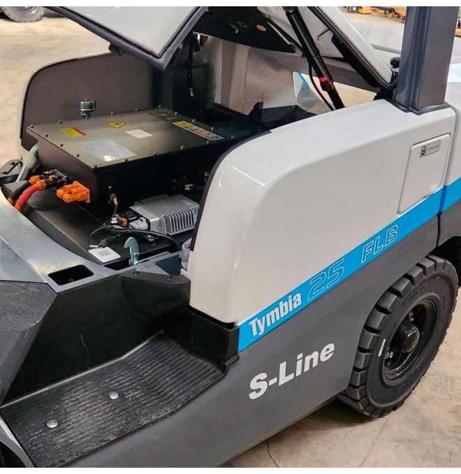 Empilhadeiras-TYMBIA-Empilhadeira Lithium 2500kg, mastro triplex A 4700mm - bateria de lítio 80V / 205AH
