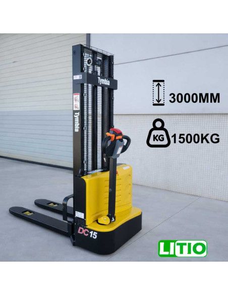 Apiladores Eléctricos--Apilador Eléctrico 1500kg a 3000mm LITIO 24V/60Ah
