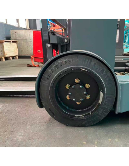 Carretilla Retráctil Litio 1600kg elevación 10000mm con ruedas superelásticas