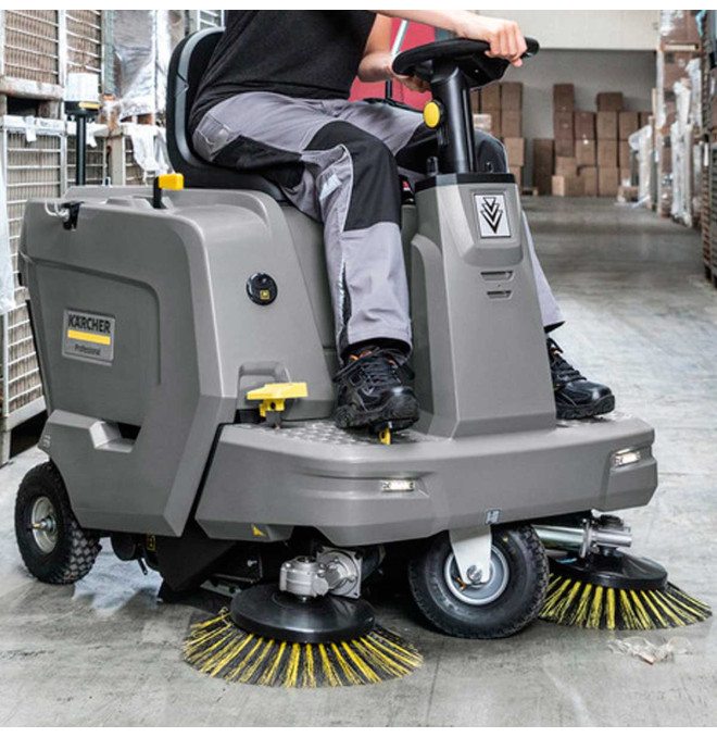 Reinigungsmaschinen-Tymbia-Kehrmaschine KARCHER-Kaution 50l | Breite Arbeit 850mm
