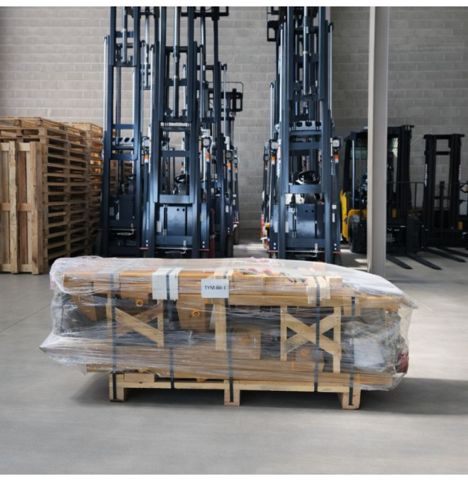 Manuelle Tymbie-Pack 6UDS Transparents - Transphase manuelle de 2500 kg - roues de polyuréthane - 1150x550 mm (la route est livr