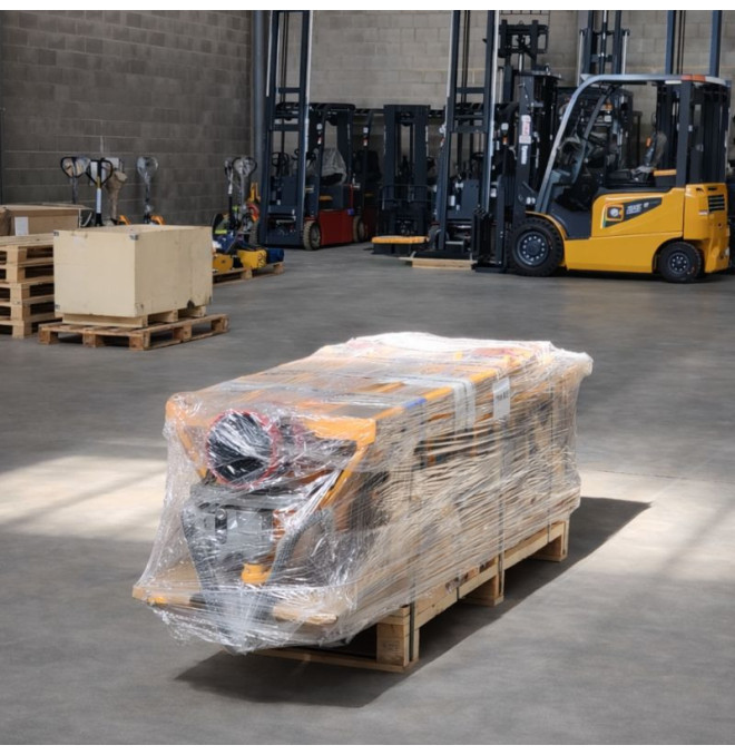 Manuelle Tymbie-Pack 6UDS Transparents - Transphase manuelle de 2500 kg - roues de polyuréthane - 1150x550 mm (la route est livr