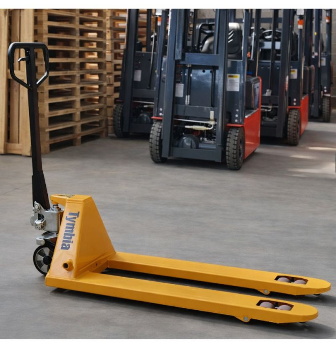 Pack 6Uds - Transpaleta Manual 2500 kg – Ruedas Goma– 1150x550 mm (se entrega con timón desmontado)
