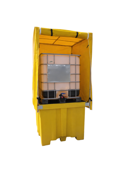 Polyethylen-Eimer & Metallic-Tymbia-Cuvette-Polyethylen 1000 Liter mit Markise