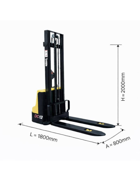 Empilhadores elétricos-Timbia-Electric Stacker 1200kg a 3000mm - 24V / 100AH