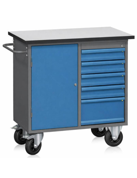 Bancos de trabalho e titulares de ferramentas - Timbia-Workbench com guarda-roupa, gavetas e rodas