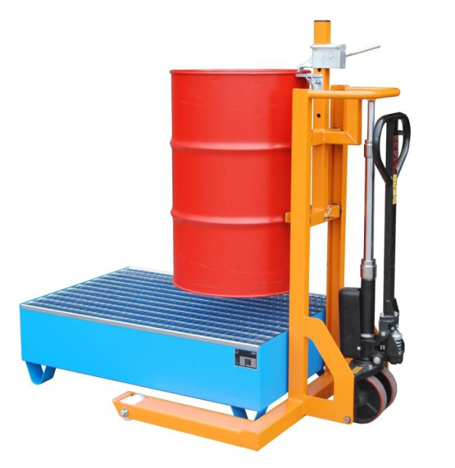 Empilhadores Especiais - Elevador de Timbia-empilhador de tambores com roletes 300kg e 600mm