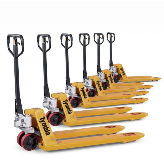 Manual Tymbia-Pack 6UDS Transparents - Manual Transphase 2500 Kg - Polyurethane Wheels - 1150x550 mm (Rental Road is delivered .
