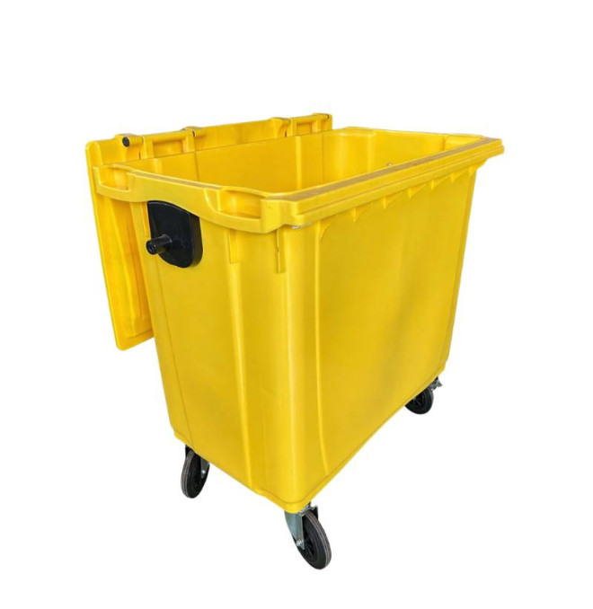 Tambours en plastique et vene-tymbia-cube poubelle de 1 000 litres jaune