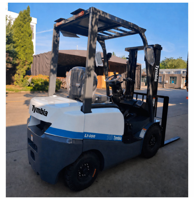 Carretillas Elevadoras-TYMBIA-Carretilla eléctrica litio 1500kg, mástil tríplex a 4700mm - Bateria litio 80V/205Ah