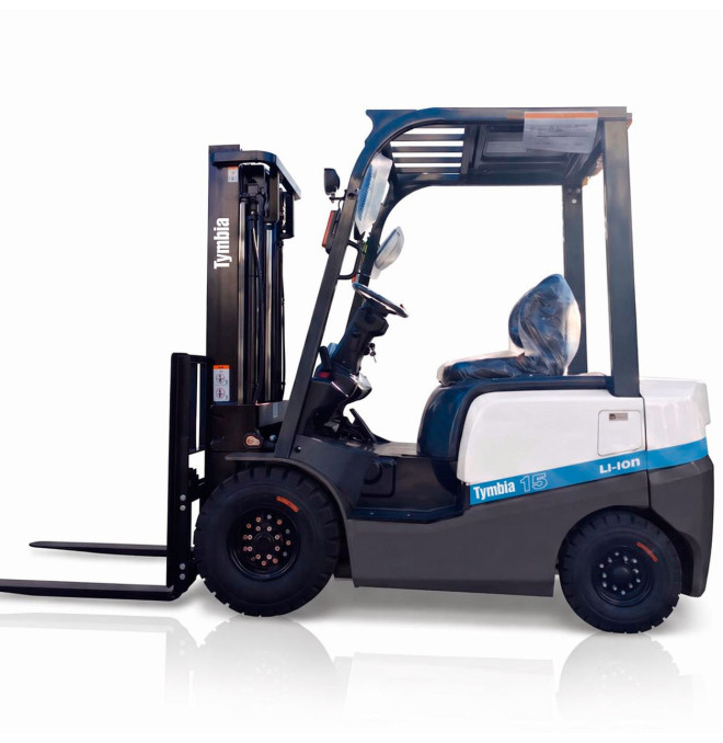 Forklift Trucks-TYMBIA-Electric forklift Lithium 1500kg, TriPlex Mast A 4700mm - Lithium Battery 80V / 205Ah