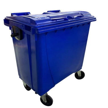 Tambours en plastique et vene-Tymbie-Cube poubelle de 1 000 litres bleu