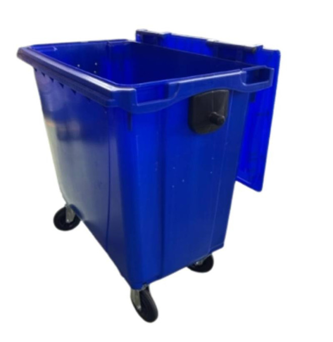 Plastic drums and veneer-tymbia-cube trash 1,000 liters blue