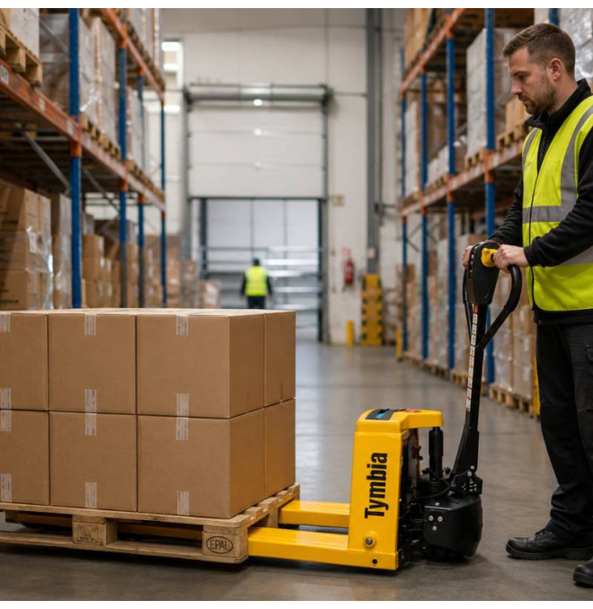 Paletes Elétricos-TYMBIA-Porta-paletes de lítio 2000KG - 48V / 10AH - 550x1150mm