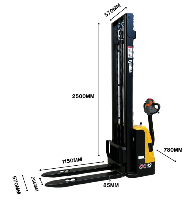 Elektrische Stapler-TYMBIA-Elektrischer Stapler 1200kg bei 4000 mm - 24V / 100Ah
