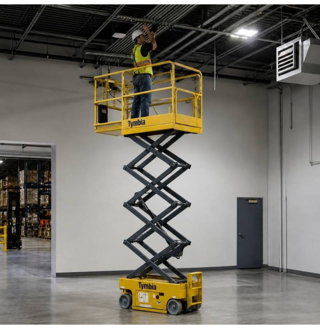 Piattaforme a Forbice-TYMBIA-Piattaforma di sollevamento di forbici elettriche di 7,8 m di lavoro - 230 kg