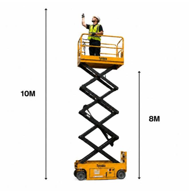 Scissor Lifts-TYMBIA-Lifting platform 10m Work Electric Scissors - 450kg