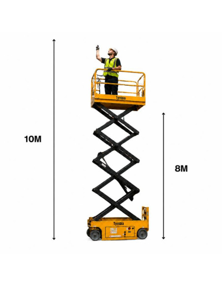 Plataformas de Tesoura-TYMBIA-Plataforma elevatória Tesoura elétrica de trabalho 10M - 450kg