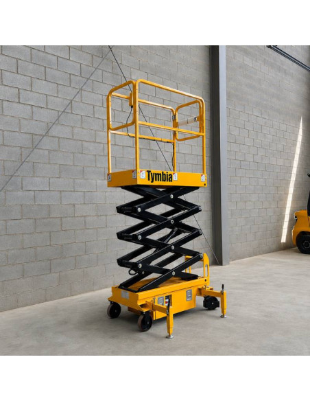 Plataformas de Tesoura-TYMBIA-Plataforma elevatória tesoura 5.9m-300kg semi elétrico