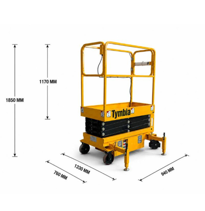 Piattaforme a Forbice-TYMBIA-Piattaforma di sollevamento forbice 5.9m-300kg semi elettrico