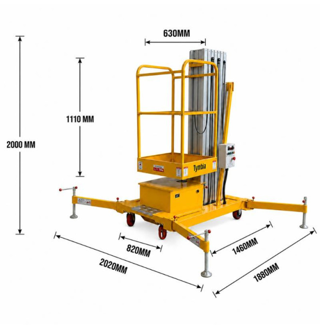 Mobile Work Platforms-TYMBIA-Lifting platform 12M - 125kg battery elevation