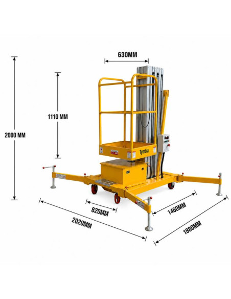 Mobile Work Platforms-TYMBIA-Lifting platform 12M - 125kg battery elevation