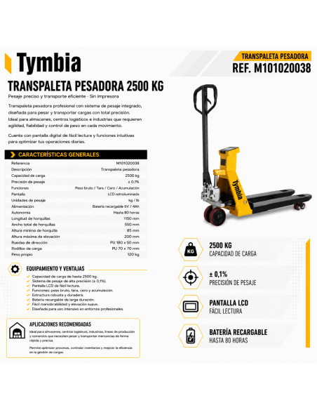 Pesando porta-paletes de 2500 kg - sem impressora