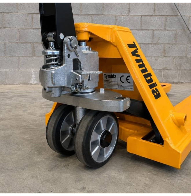 Transpalette manuel 2500 kg et roues en caoutchouc - charge sûre