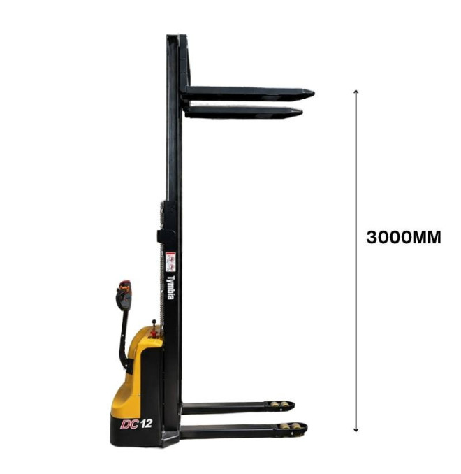 Electric stacker 1200kg at 3000mm - 24V / 100Ah
