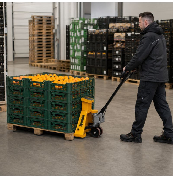 Transpallet pesatore di 2500 kg, senza stampante. Controllo del carico preciso