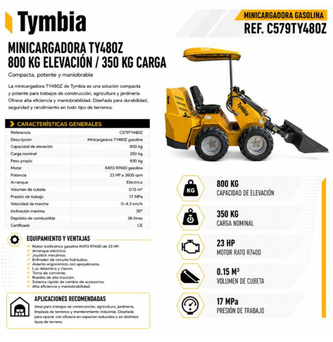 Sink Ty480Z Gasoline | 800kg Elevation | 350kg Nominal load