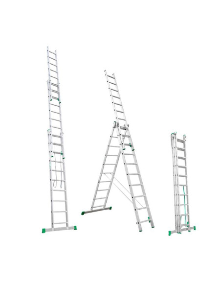 Aluminiumleiter mit 3 Abschnitten, 12+12+12