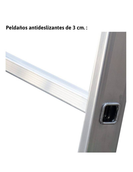 Scala in alluminio a 3 rampe 14+14+14