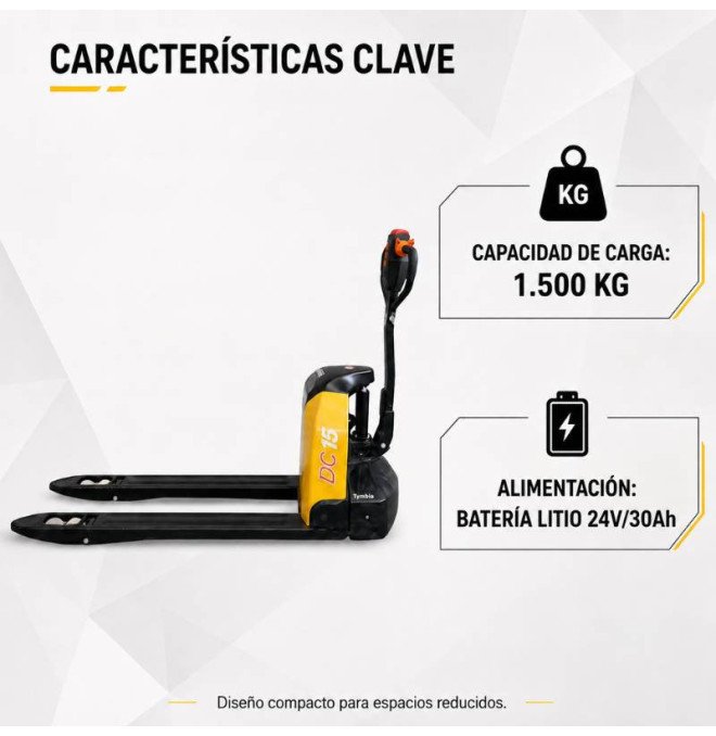 Transpallet Litium 1500kg Li3 - Batteria 24V / 30Ah