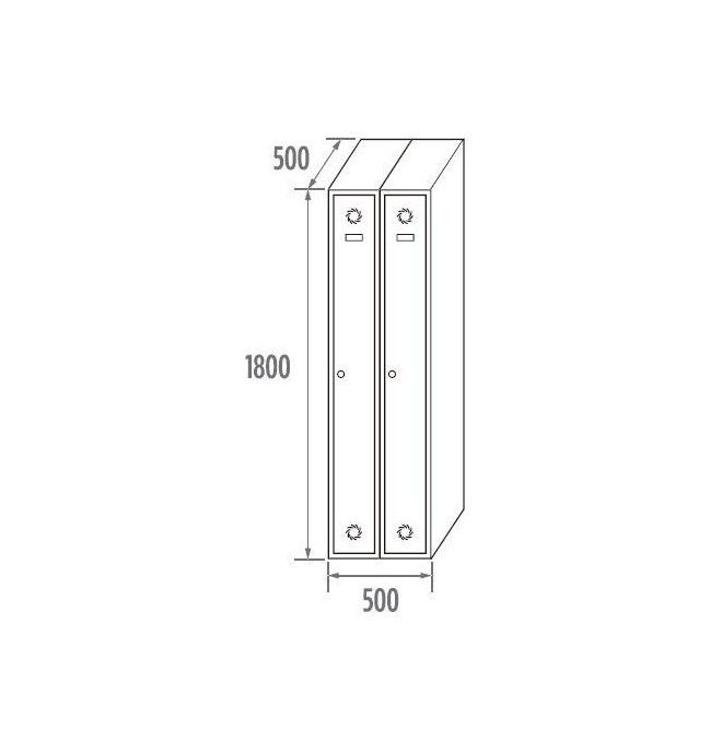 Lockers.-MEGABLOK-Modul Schließfächer 1 tür