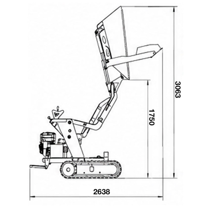 Mini dumper de Caterpillars 800kg Capacidade