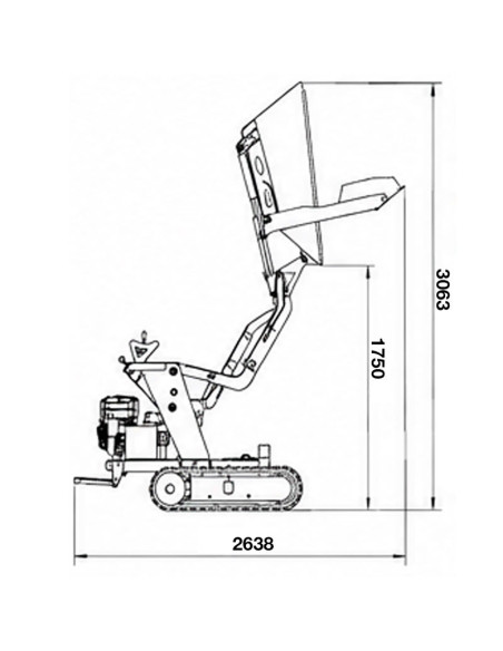Mini dumper de Caterpillars 800kg Capacidade