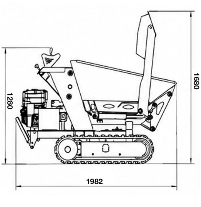 Mini dumper de Caterpillars 800kg Capacidade