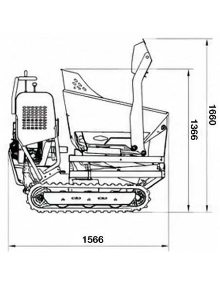 Mini Dumper Sollevamento di Caterpillars Capacità 500 kg