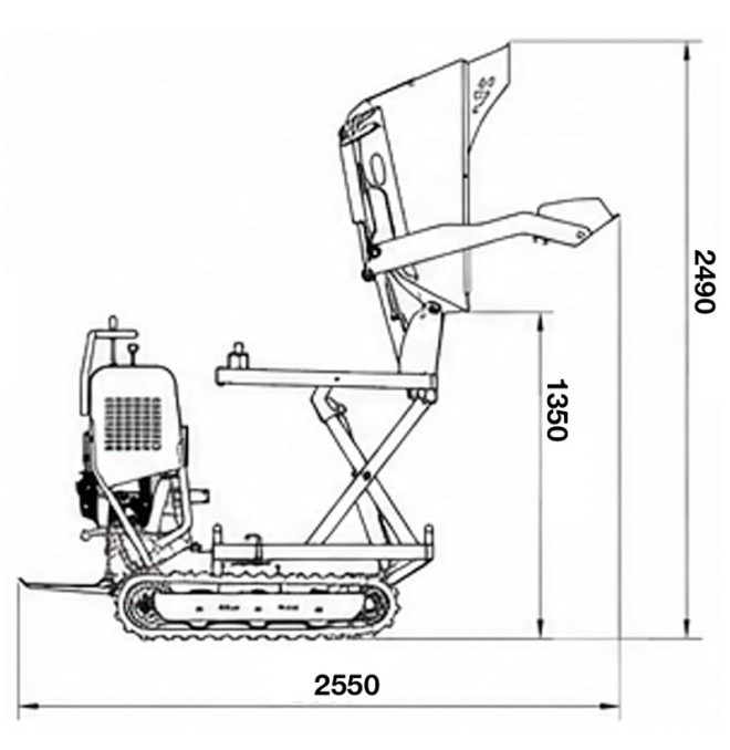 Mini Dumper Soulèvement de la capacité de la chenille 500kg