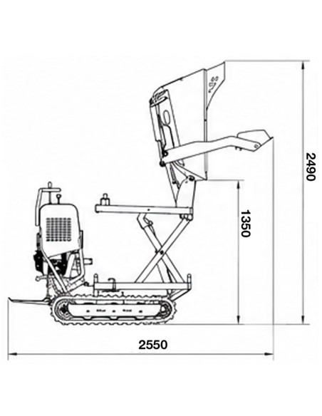 Mini Dumper Sollevamento di Caterpillars Capacità 500 kg