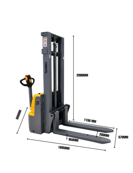 Electric stacker 1500kg at 3000mm TYMBIA