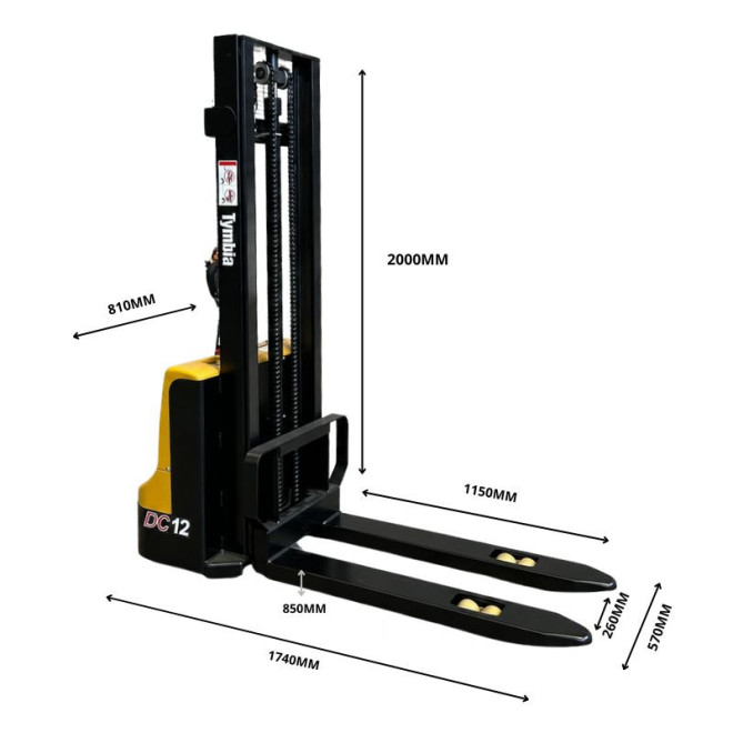 Apilador Eléctrico 1200kg a 3000mm LITIO 24V/60Ah