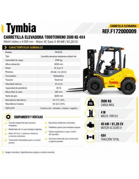 Geländestapler 3500kg 4x4 TYMBIA