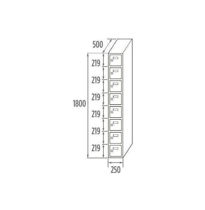 Lockers..-Locker Initial 8 doors 250/300/400mm
