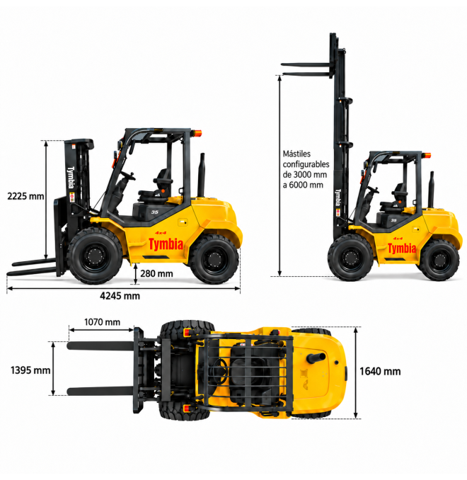 Geländestapler 3500kg 4x4 TYMBIA