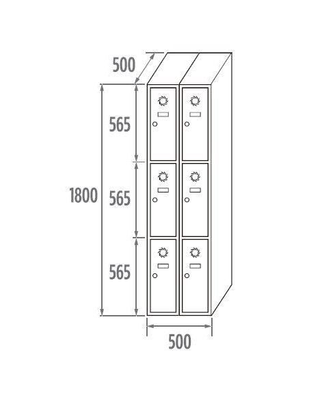 Lockers.-MEGABLOK-Modul Schließfächer 3 Türen