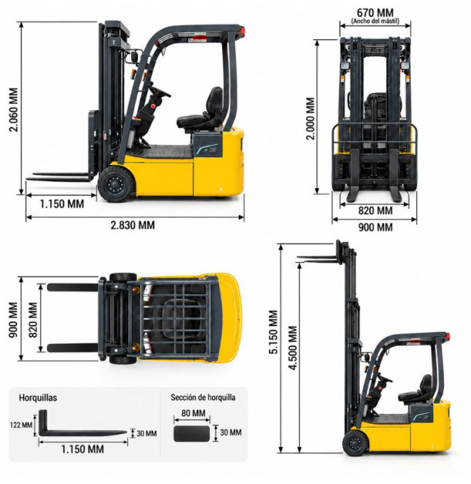 Carrello elevatore Lithium 1200kg, albero triplex a 4500mm - Badi ...